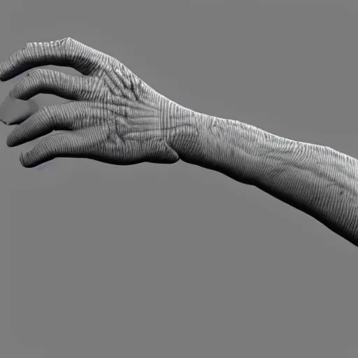 Image similar to 3 d scan of a realistic hand, octane render, accurate anatomy