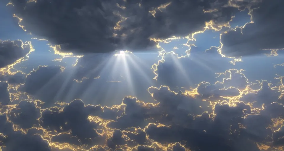 Prompt: heaven!! with angels floating on clouds!! god rays, by eugene von guerard, ivan shishkin, dramatic lighting, concept art, trending on artstation, 8 k