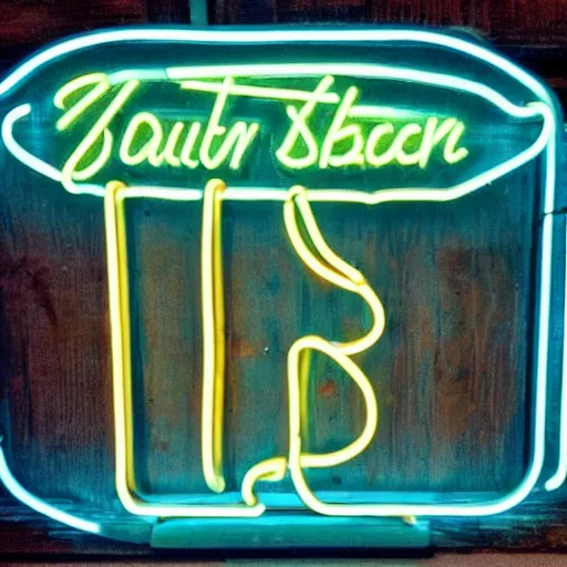 Image similar to a lousy photograph of a southern trash neon bar sign