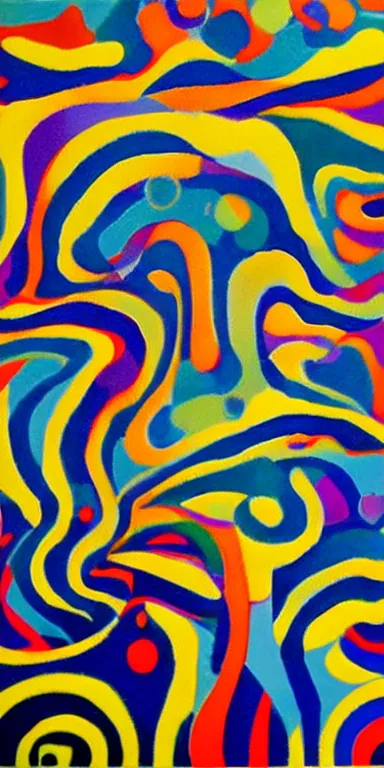 Prompt: cosmic horror by bridget riley, vibrant, expressionist