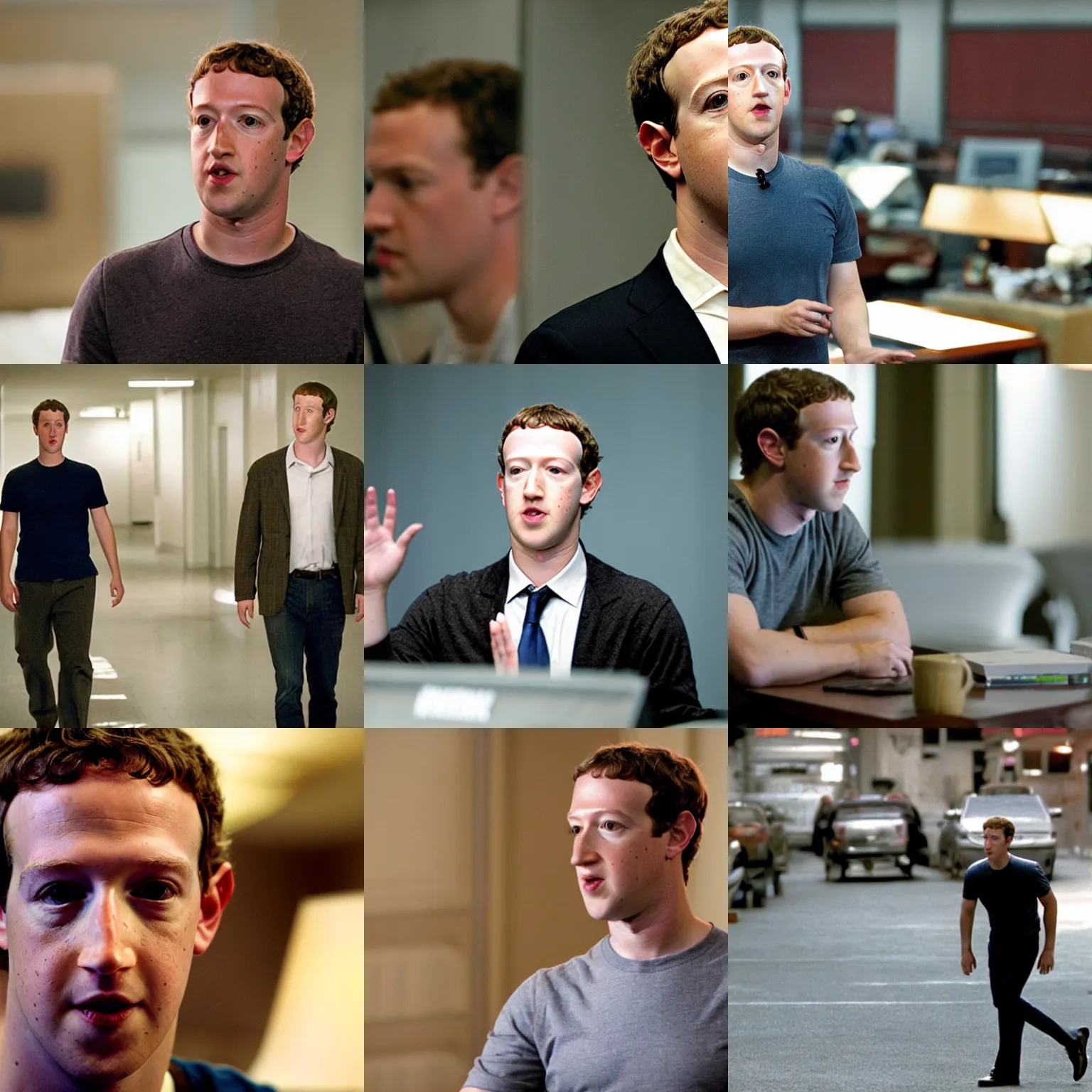 Prompt: Movie still of Mark Zuckerberg in The Departed