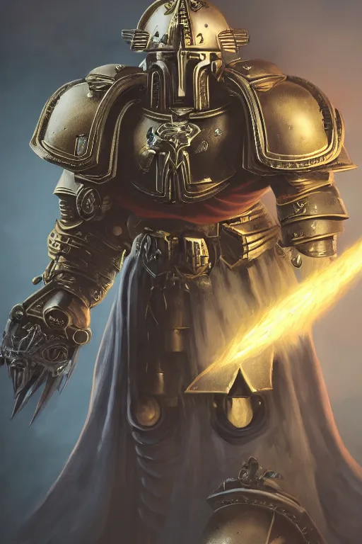 Image similar to armor portrait heros warhammer 4 0 k horus heresy fanart - the primarchs emperor by johannes helgeson animated with vfx concept artist & illustrator global illumination ray tracing hdr fanart arstation zbrush central hardmesh 8 k octane renderer comics stylized