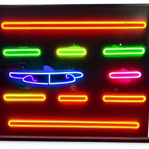 Image similar to neon gaming LED porkchops