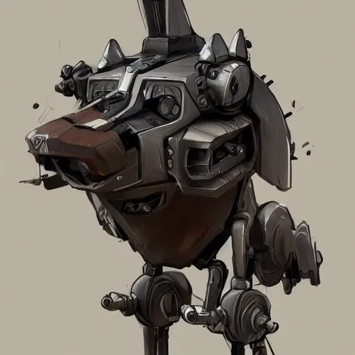 Image similar to a robotic fox by viktor antonov, mechanic, dishonored, concept art, intricate, detailed, dramatic, artstation