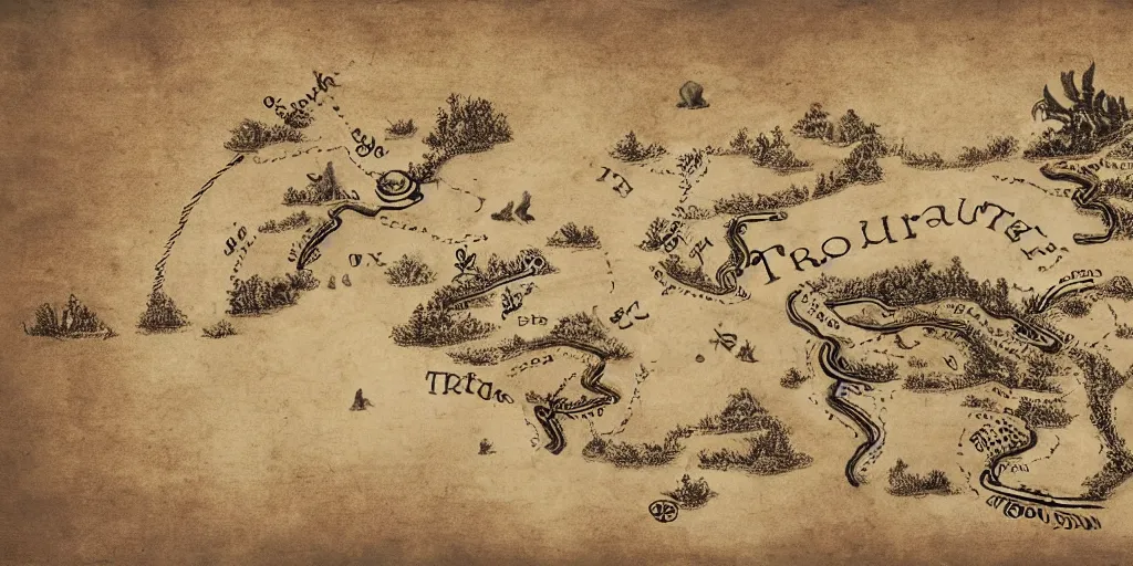 Image similar to a very detailed treasure map