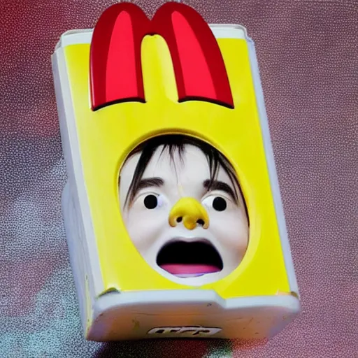 Prompt: Billie Eilish as a McDonalds Happy Meal toy