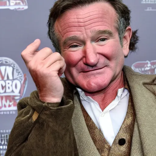 Prompt: Robin Williams as Bilbo Baggins 8k hdr