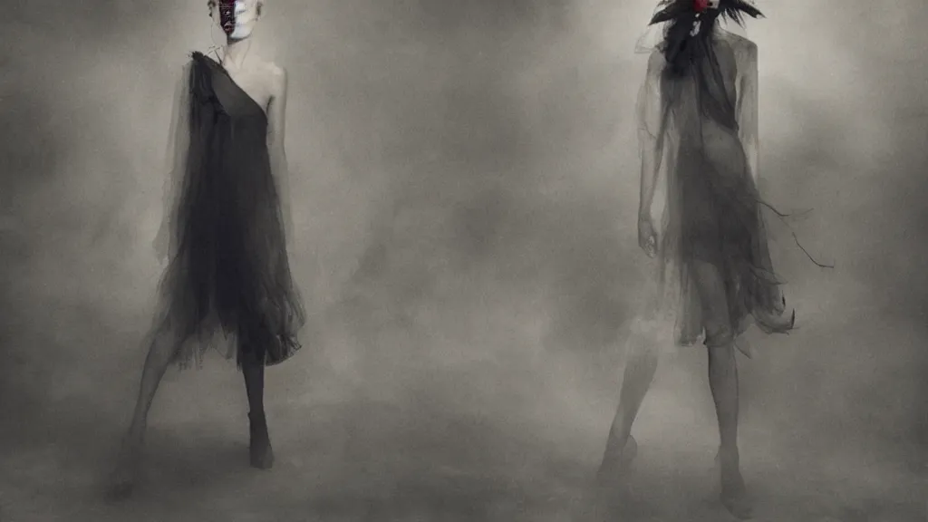 Image similar to eerie atmospheric vogue fashion photography by paolo roversi