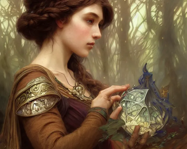 Prompt: photography of marie spartali stillman, deep focus, d & d, fantasy, intricate, elegant, highly detailed, digital painting, artstation, concept art, matte, sharp focus, illustration, hearthstone, art by artgerm and greg rutkowski and alphonse mucha