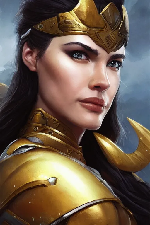 Image similar to amazon valkyrie athena, d & d, fantasy, portrait, highly detailed, headshot, digital painting, trending on artstation, concept art, sharp focus, illustration, art by artgerm and greg rutkowski and magali villeneuve