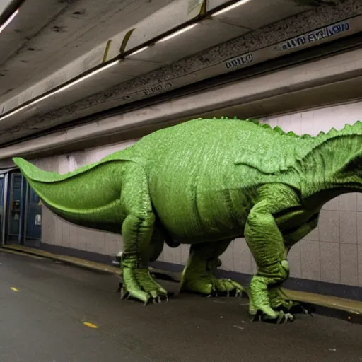 Image similar to a t - rex in the subways