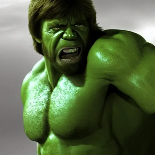 Prompt: Chuck Norris as Hulk