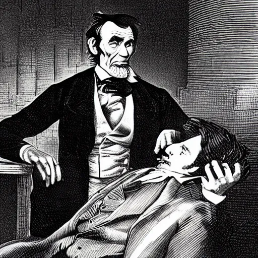 Prompt: black and white photograph of Abe Lincoln being assassinated by the green M&M
