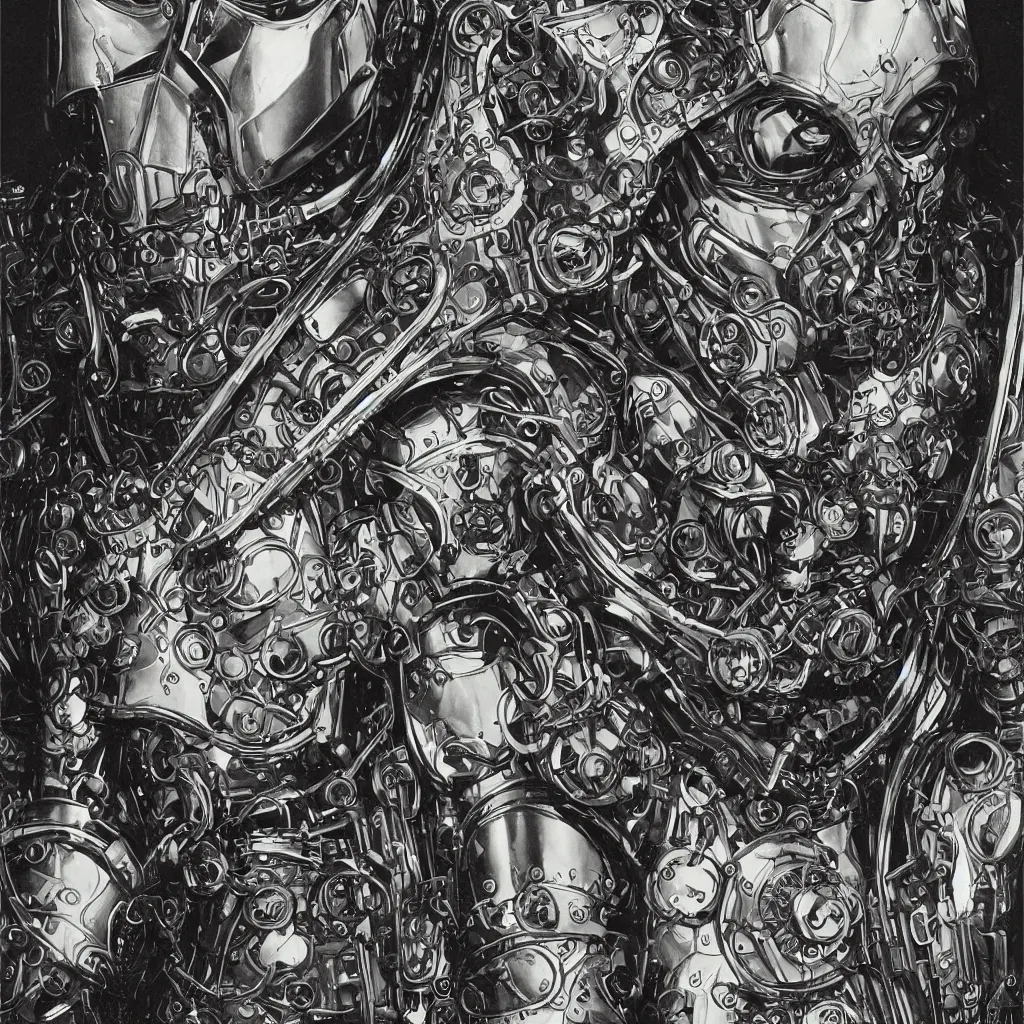 Prompt: hyperrealistic art nouveau bust portrait of Doctor Doom in intricate mechanical armor by Chris Bachalo and Michael Golden, highly detailed, full dark colors, 8k, epic atmosphere, perfect digital inking and paint, perfect muscle structure, metallic art nouveau background designs, precise machinery, perfect symmetry, futuristic, medieval, dystopian, Blade Runner, dim lights, high technical detail