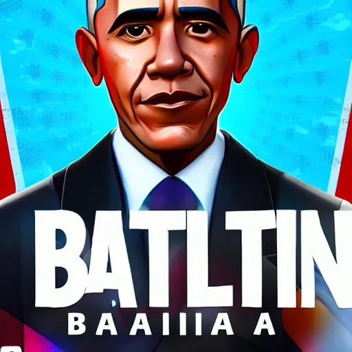 Image similar to barack obama in fortnite, battle royale