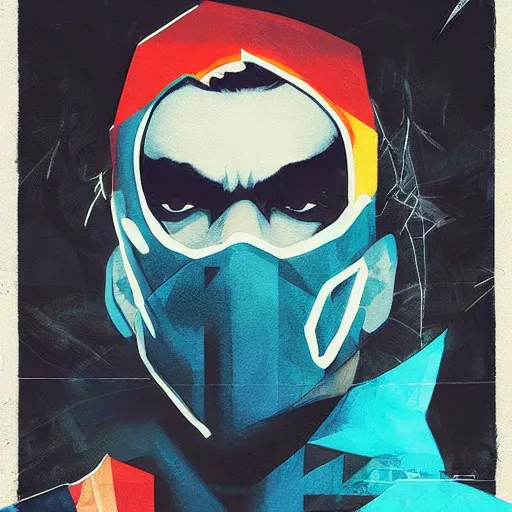 Prompt: Supreme x Mortal Kombat Profile Picture by Sachin Teng, asymmetrical, Organic Painting , Matte Painting, geometric shapes, hard edges, graffiti, street art,:2 by Sachin Teng:4