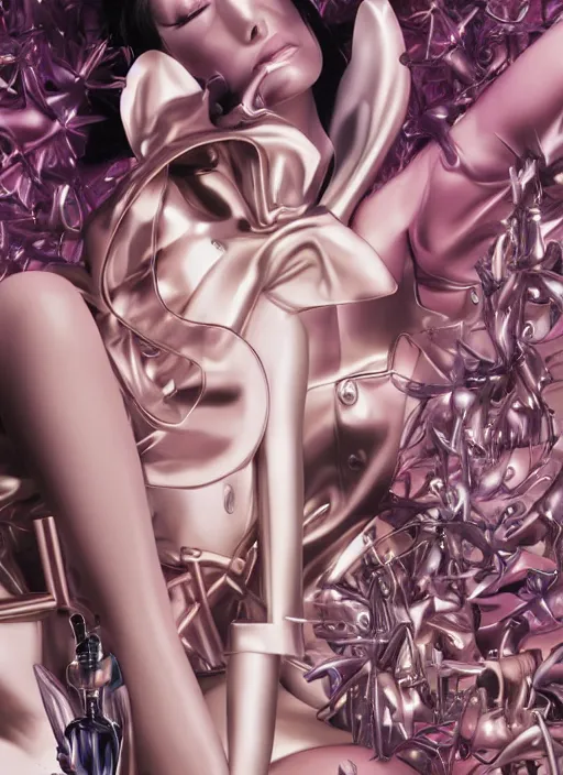 Prompt: fragrance campaign by hajime sorayama