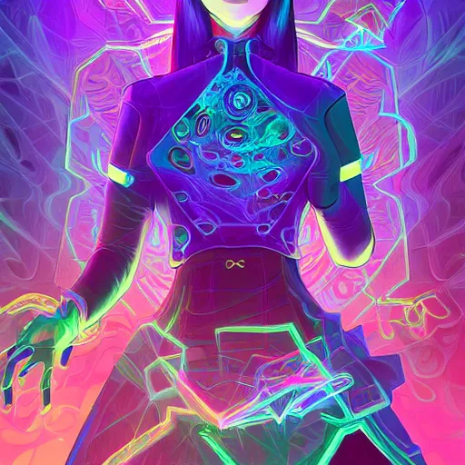 Image similar to skill magic geek inside matrix deepdream radiating a glowing aura stuff loot legends stylized digital illustration video game icon artstation lois van baarle, ilya kuvshinov, rossdraws,