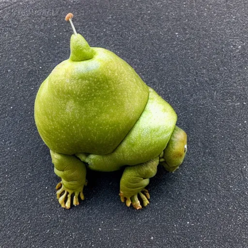 Image similar to a half pear half tardigrade