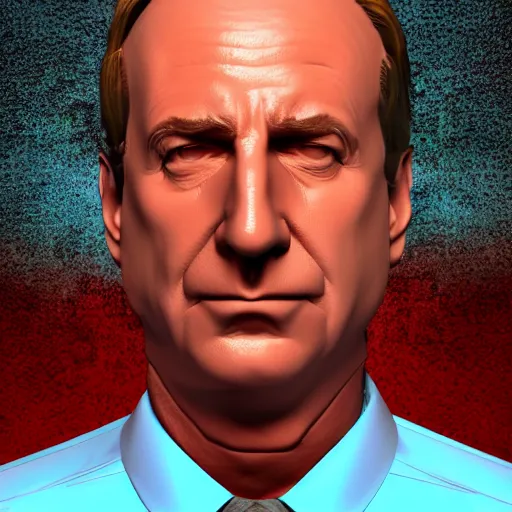 Prompt: 3 d render of saul goodman's head