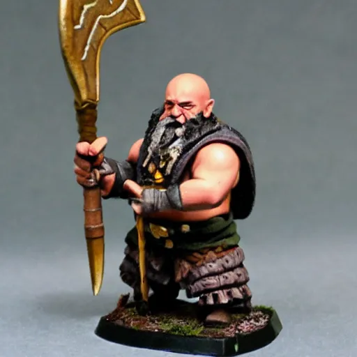 Prompt: fantasy dwarf swinging a battleaxe, lifelike