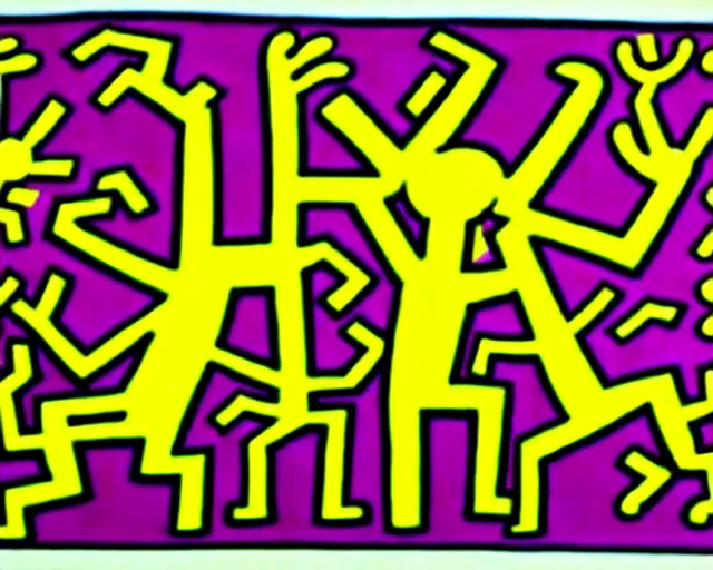 Image similar to artwork by keith haring