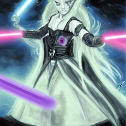 Image similar to pinkie pie as a sith lord, painting by Yoshitaka Amano