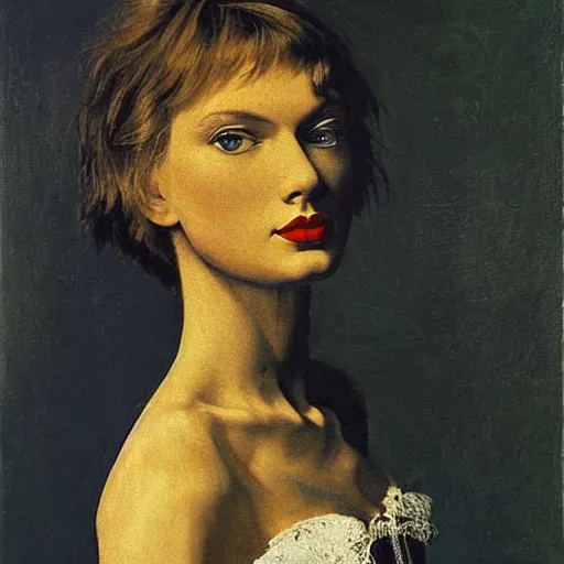 Prompt: a beautiful portrait of taylor swift by max ernst