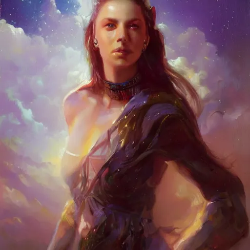 Prompt: portrait of a australian woman ( 3 5 ) from australia in 2 0 2 1, an oil painting by ross tran and thomas kincade