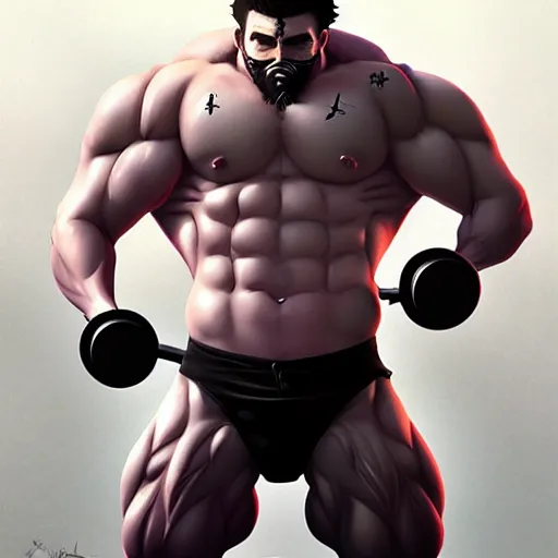 Anime manga muscle man Royalty Free Vector Image