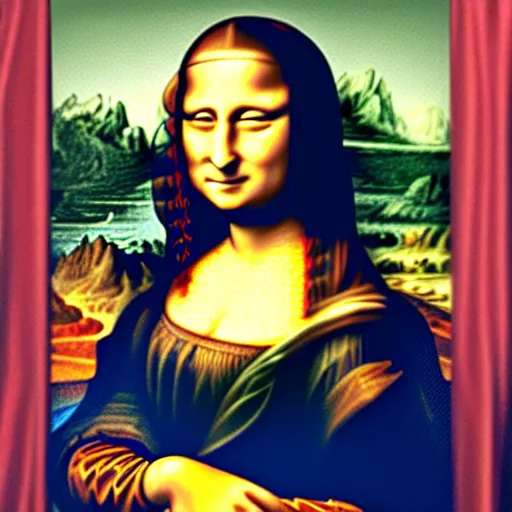 Image similar to mona lisa on the cover of her new death metal album