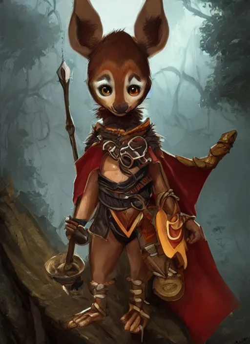 Image similar to cute little anthropomorphic okapi poet wearing firequartz (cloak), tiny, small, miniature animal, baby animal, short, pale black armor, cute and adorable, pretty, beautiful, DnD character art portrait, matte fantasy painting, DeviantArt Artstation, by Jason Felix by Steve Argyle by Tyler Jacobson by Peter Mohrbacher, cinematic lighting