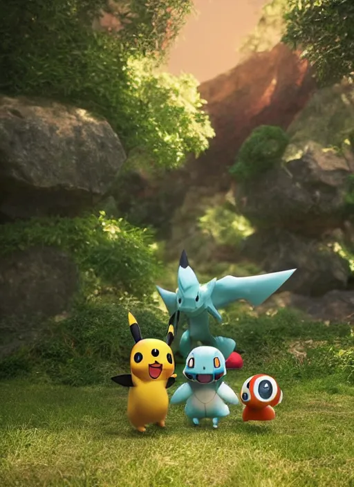 Prompt: pokemon photographed by michael tullberg, cinematic lighting, photorealistic, octane render 8 k depth of field 3 d masterpiece
