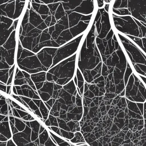 Prompt: neurons and dendrites seen through scanning electron microscope