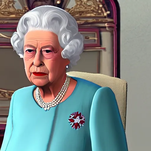 Image similar to Queen Elizabeth II in gta 5, screenshot