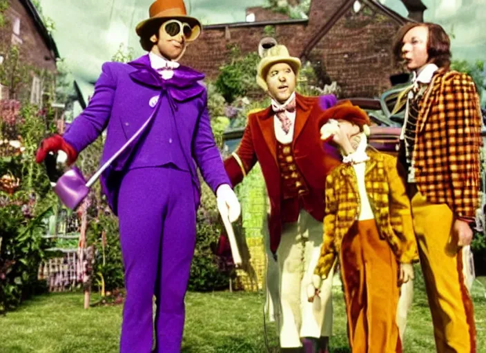 Image similar to film still of Ryan Reynolds as Willy Wonka in Willy Wonka and the Chocolate Factory 1971