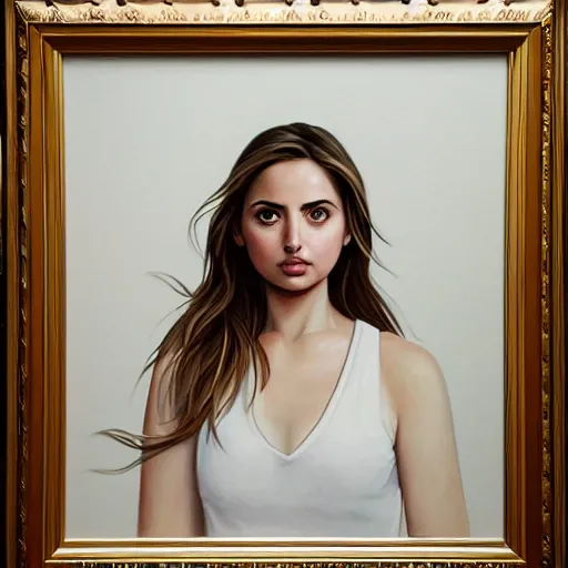 Image similar to a gallery painting portrait of Ana de armas painted by Phil noto