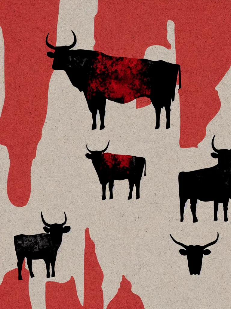 Prompt: Memphis abstract minimal art, The Secret Society of Beef