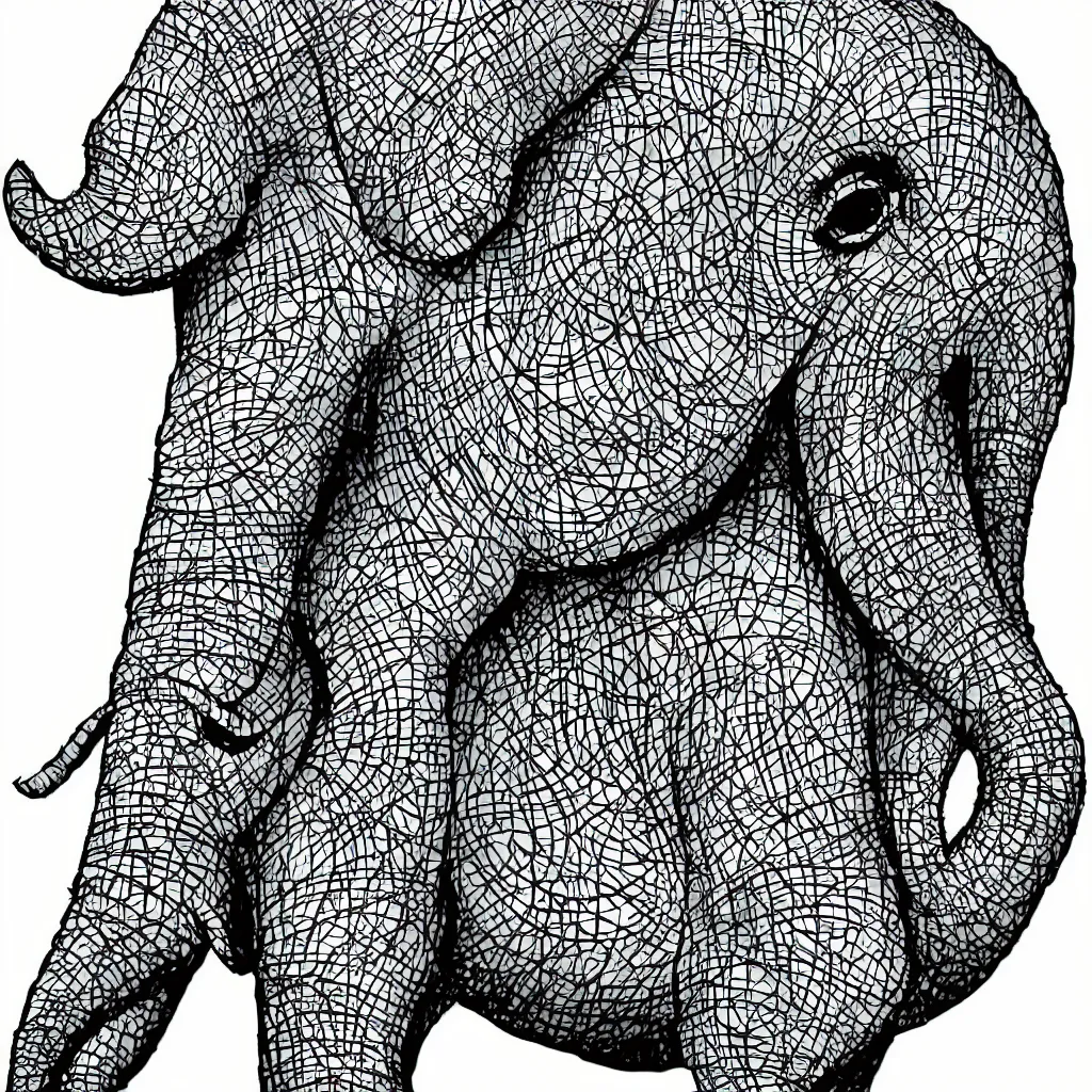 Image similar to cubist style vector elephant art