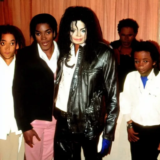 Prompt: michael jackson meeting black michael jackson