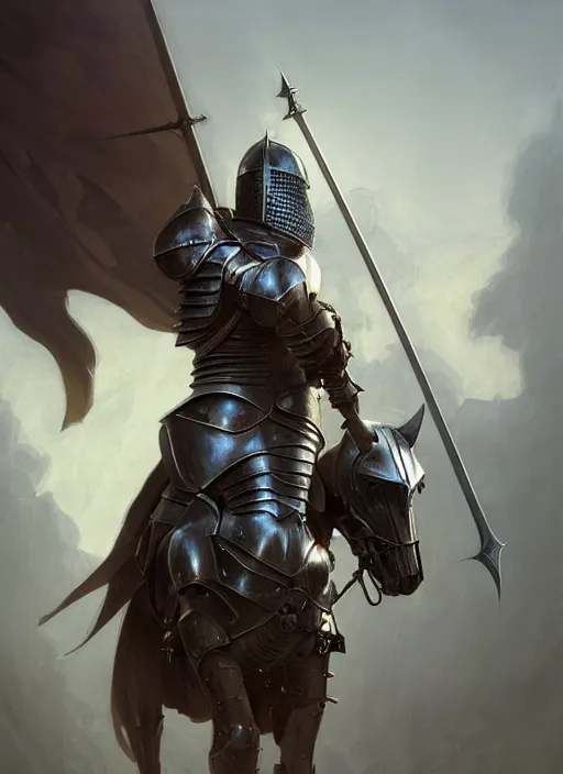 Prompt: handsome male knight in armor, profile!! murky lighting, wind blowing, portrait, fairytale, physical mental perfection, symmetrical! intricate, romanticism, highly detailed, biblical divine holy perfection!! digital painting, artstation, concept art, smooth, sharp focus, by artgerm and greg rutkowski and alphonse mucha