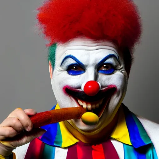 Image similar to A very nice clown that does not want to eat me