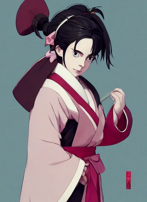 KREA - emma watson as nezuko Kamado from demon slayer anime ねずこ nezuko from  demon slayer anime ねずこ nezuko from demon slayer anime ねずこ wearing kimono  wrapped mouth by artgem by greg