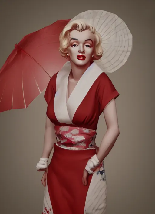 Prompt: Marilyn Monroe dressed as a geisha, photorealistic, 4K, octane