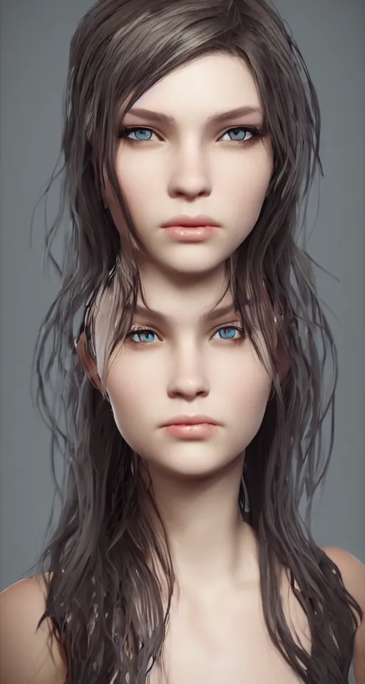 Image similar to cute female portrait, realistic unreal engine, character design, concept art,