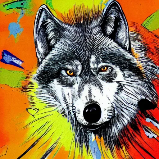 Prompt: portrait of retarded wolf, retard, rabies propaganda style, vivid colors, detailed