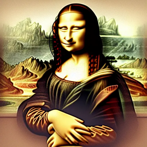 Image similar to mona lisa with a dog face, highly detailed