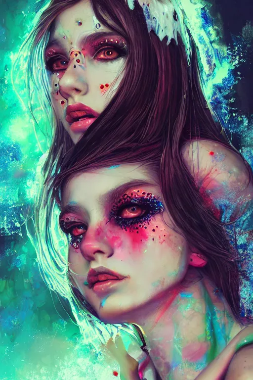 Image similar to photorealistic portrait of a rave party girl by ayami kojima and ewelina kowalczyk and alessio albi, trending on artstation