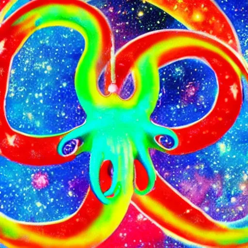 Image similar to rainbow cosmic octopus