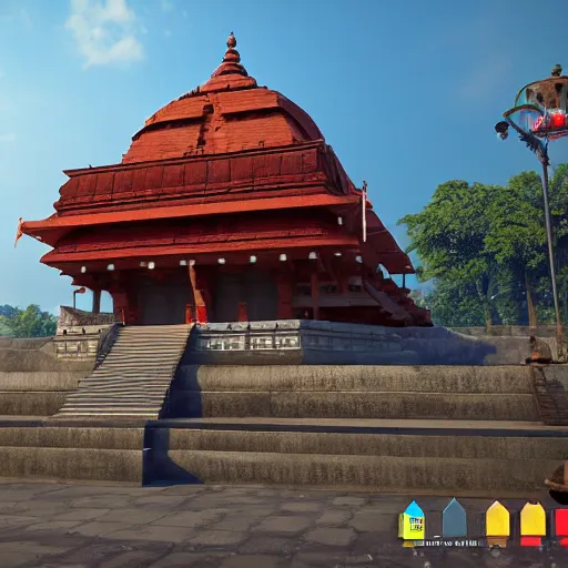 Image similar to kamakhya temple, guwahati ; unreal engine 5, octane render, nanite